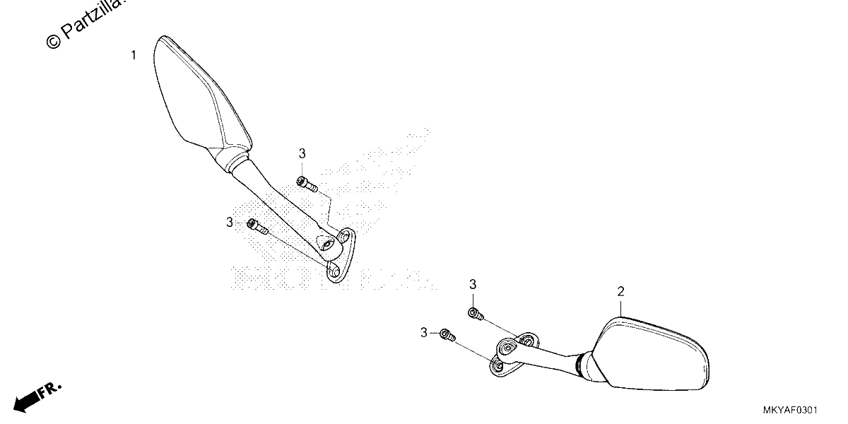 Diagrama de MIRROR CBR650RAC