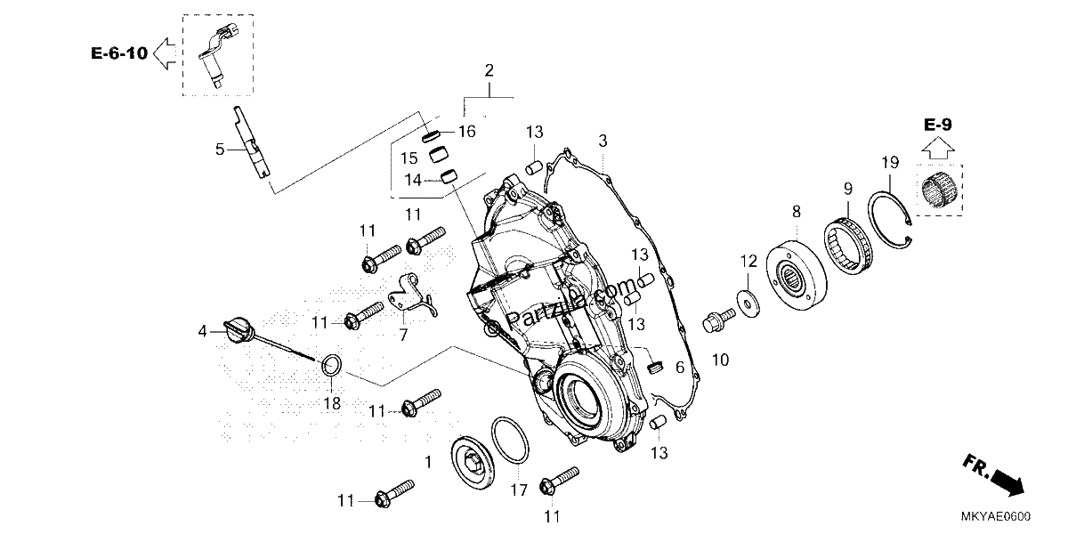 Diagrama de RIGHT CRANKCASE COVER