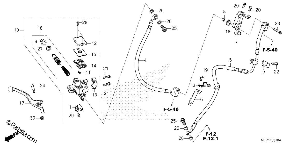Diagrama de FRONT BRAKE MASTER CYLINDER