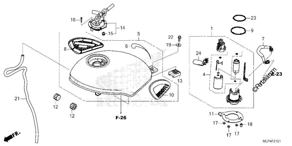 Diagrama de FUEL TANK FUEL PUMP CL500AS