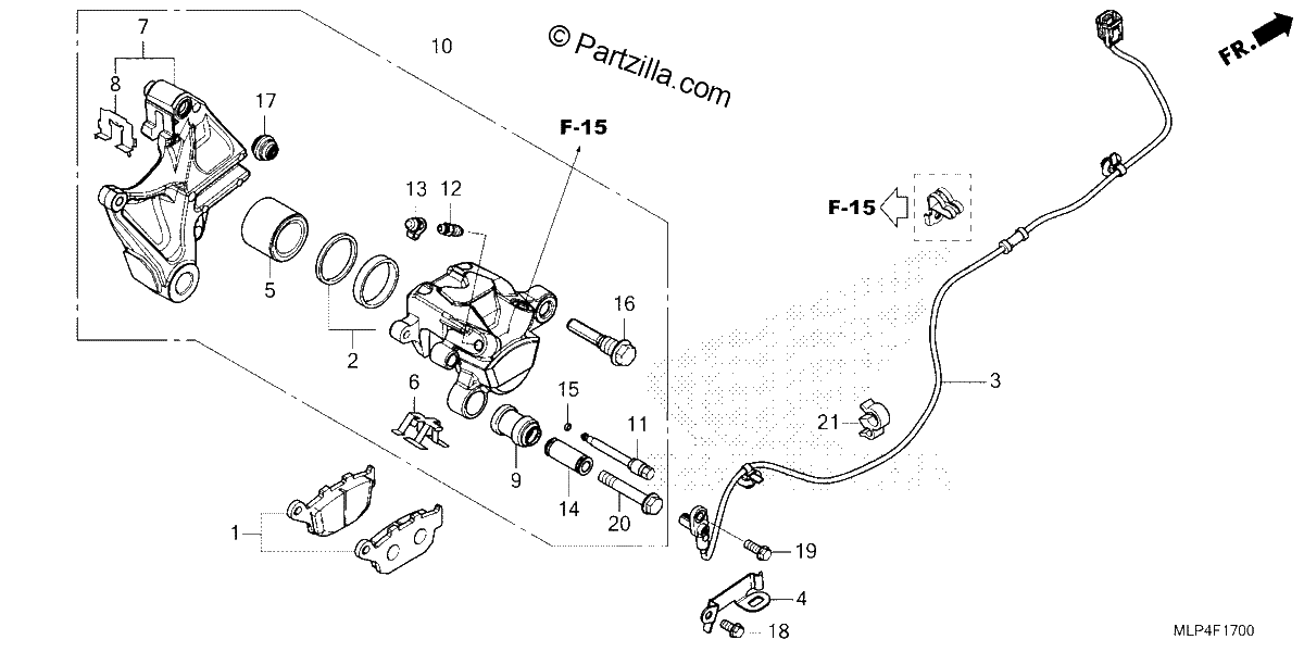 Diagrama de REAR BRAKE CALIPER