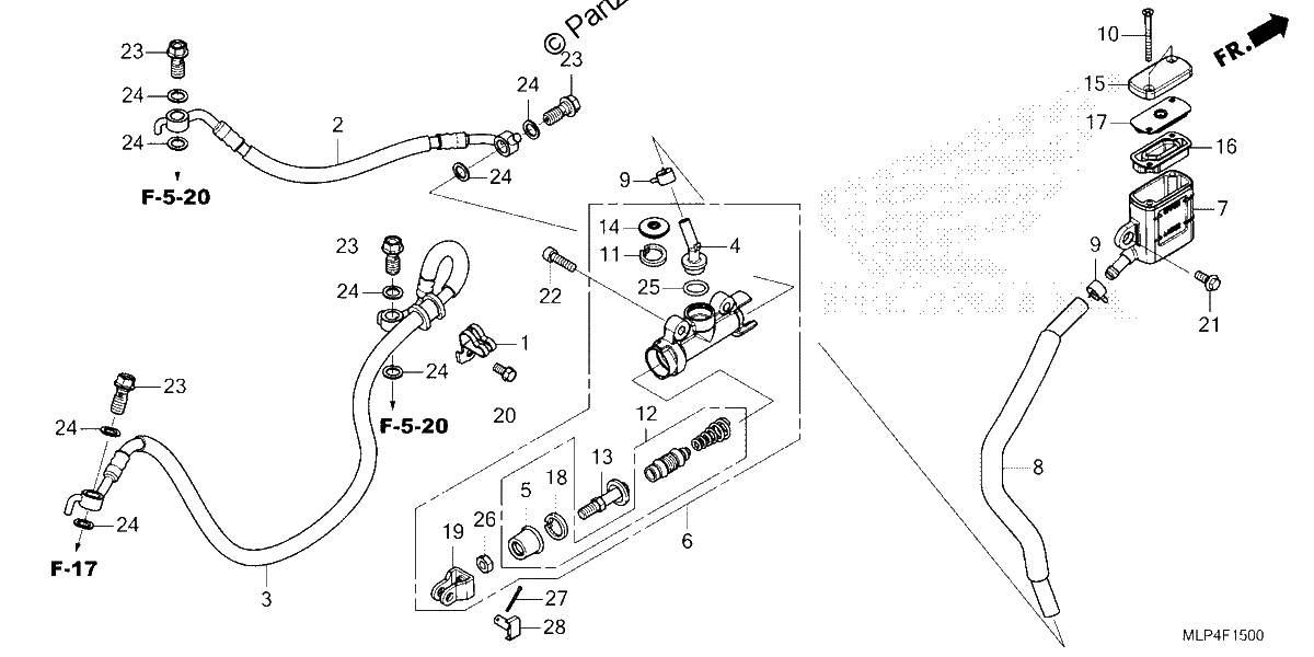 Diagrama de REAR BRAKE MASTER CYLINDER