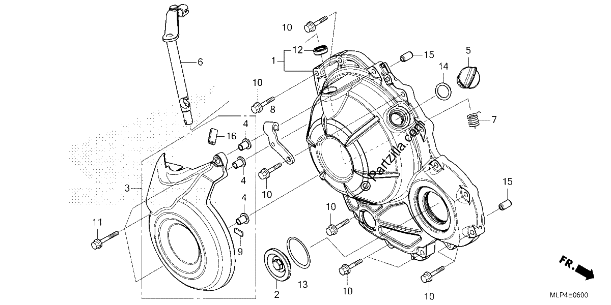 Diagrama de RIGHT CRANKCASE COVER