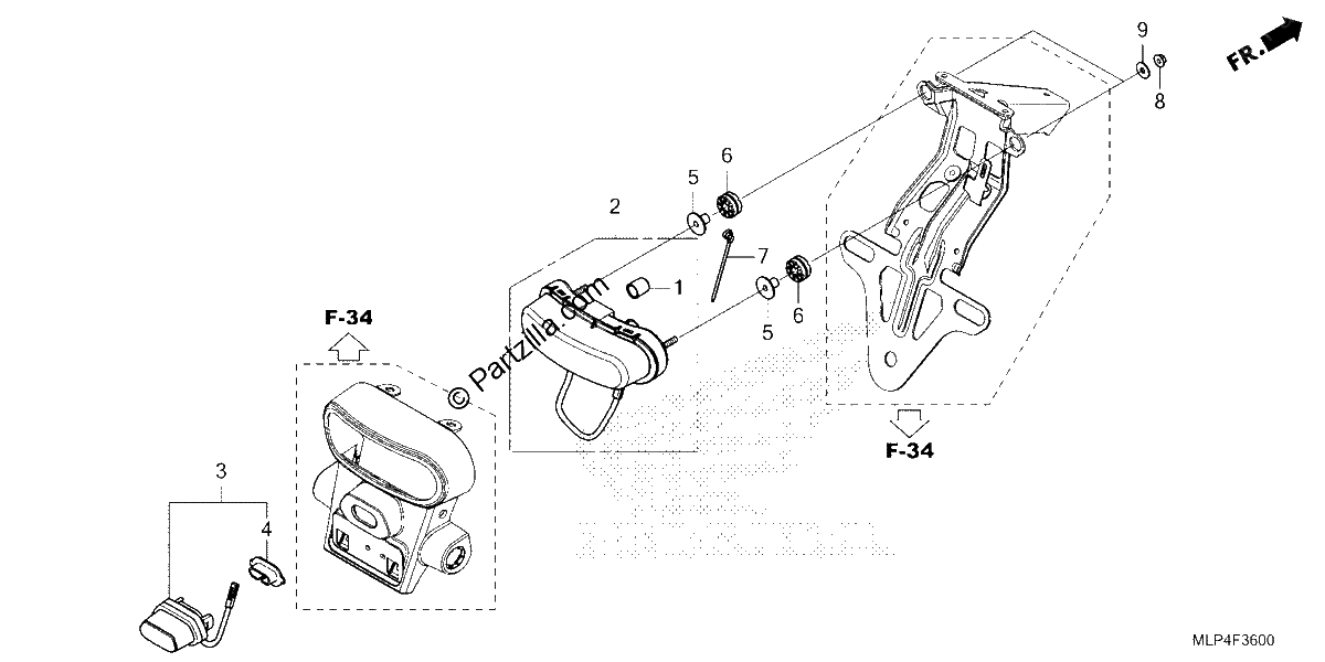 Diagrama de TAILLIGHT LICENSE LIGHT