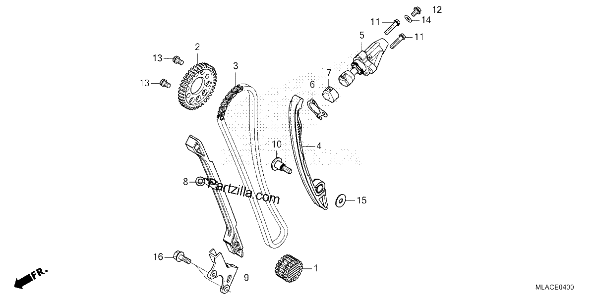 Diagrama de CAM CHAIN TENSIONER