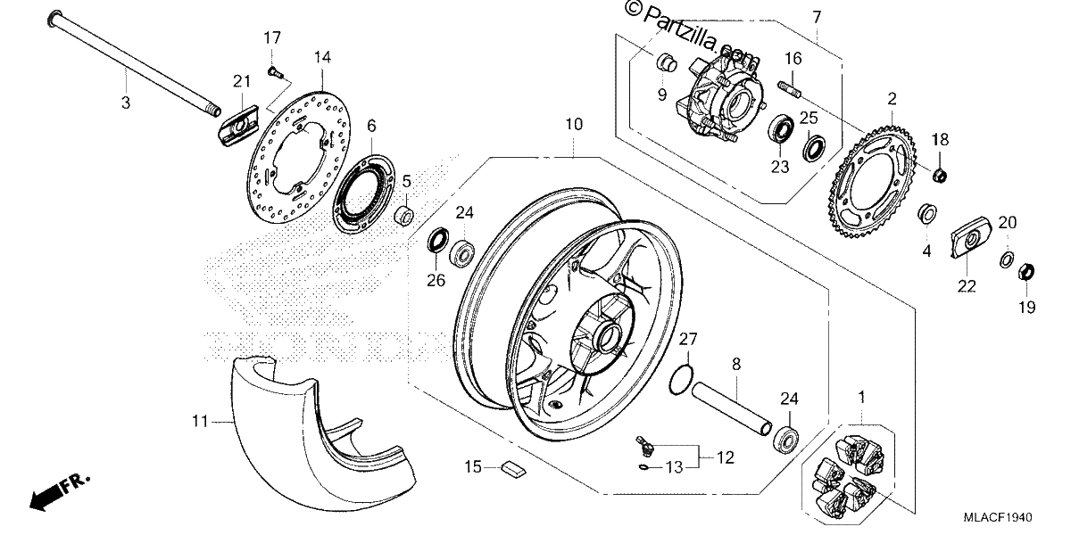 Diagrama de REAR WHEEL
