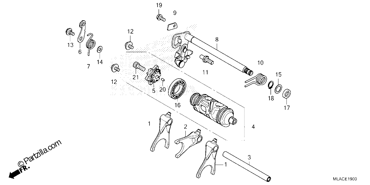 Diagrama de GEARSHIFT DRUM CMX1100A A2