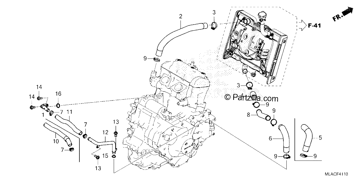 Diagrama de RADIATOR HOSE WATER PIPE