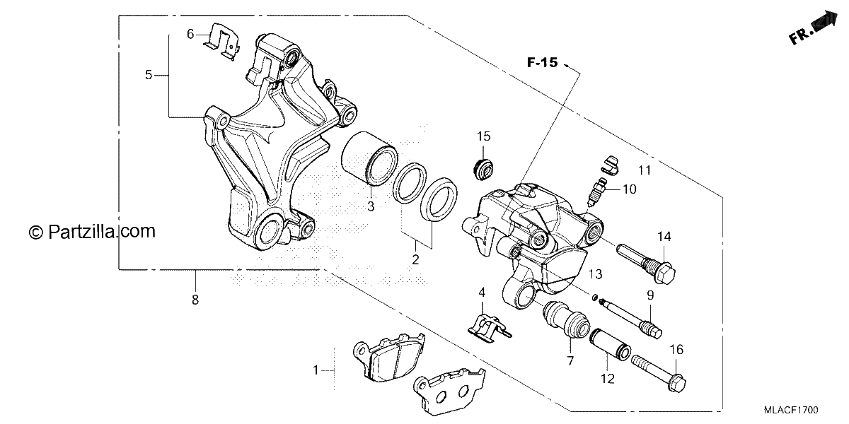 Diagrama de REAR BRAKE CALIPER