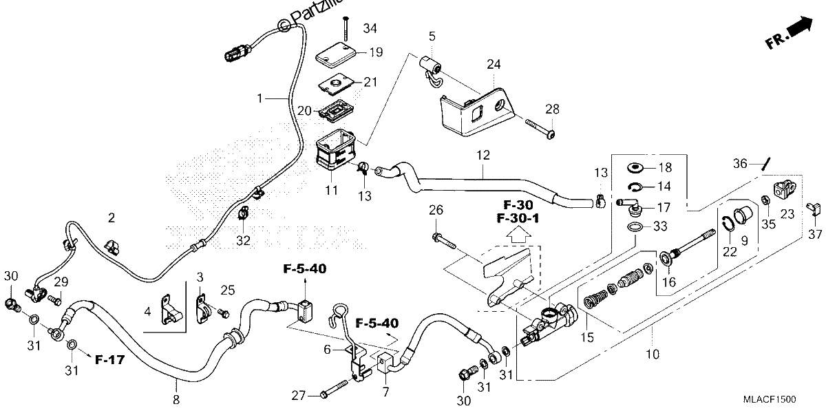 Diagrama de REAR BRAKE MASTER CYLINDER