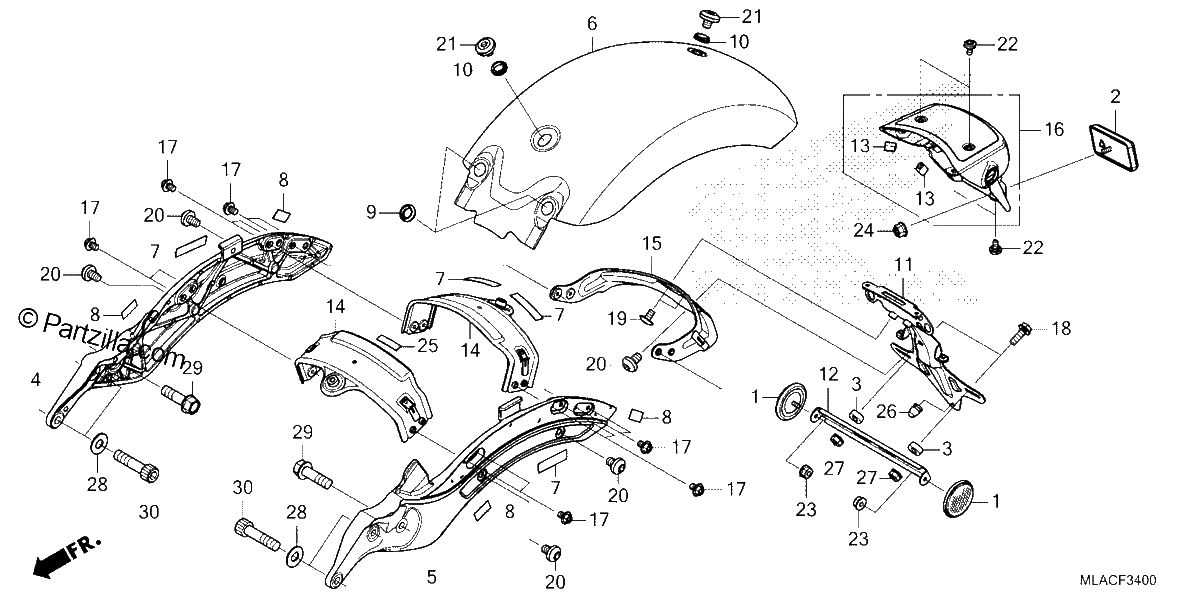 Diagrama de REAR FENDER