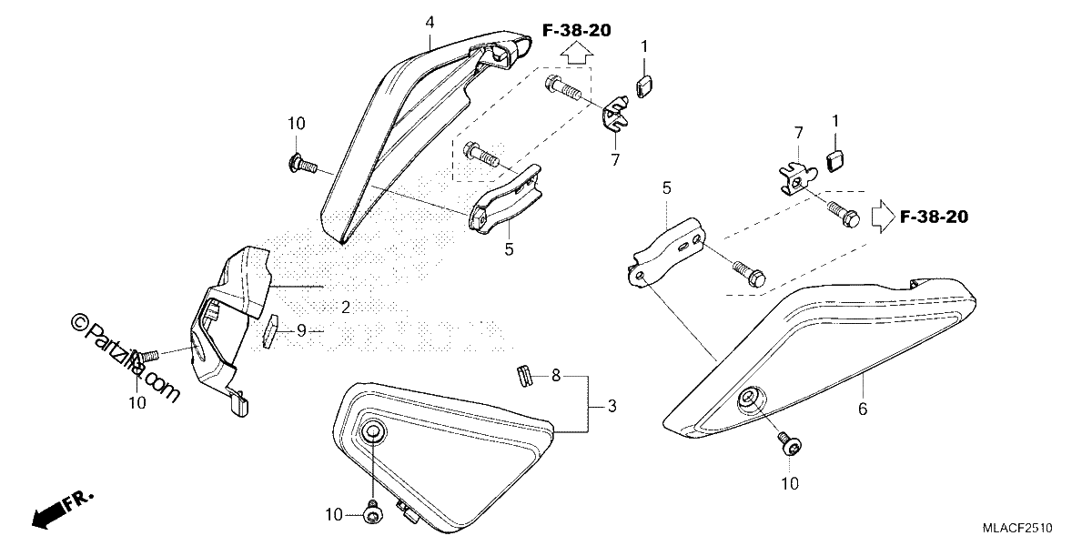 Diagrama de AIR CLEANER SIDE COVER