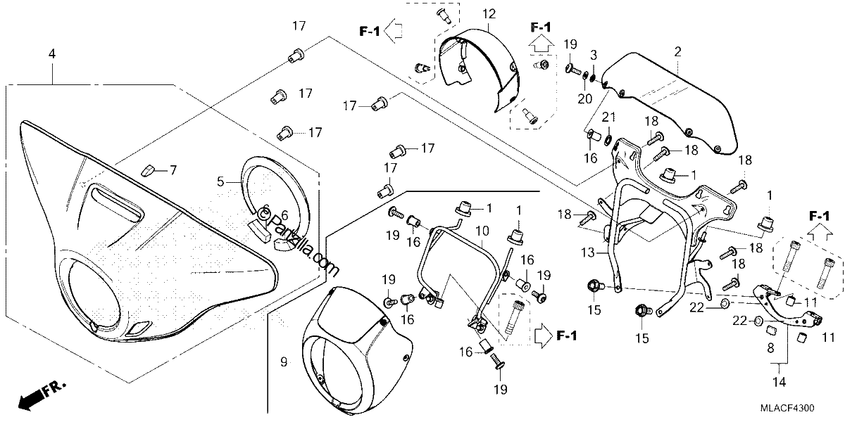 Diagrama de FRONT COWL DEFLECTOR
