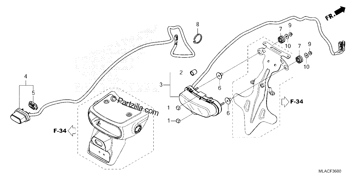 Diagrama de TAILLIGHT LICENSE LIGHT