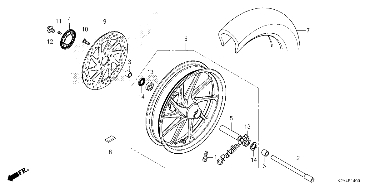 Diagrama de FRONT WHEEL