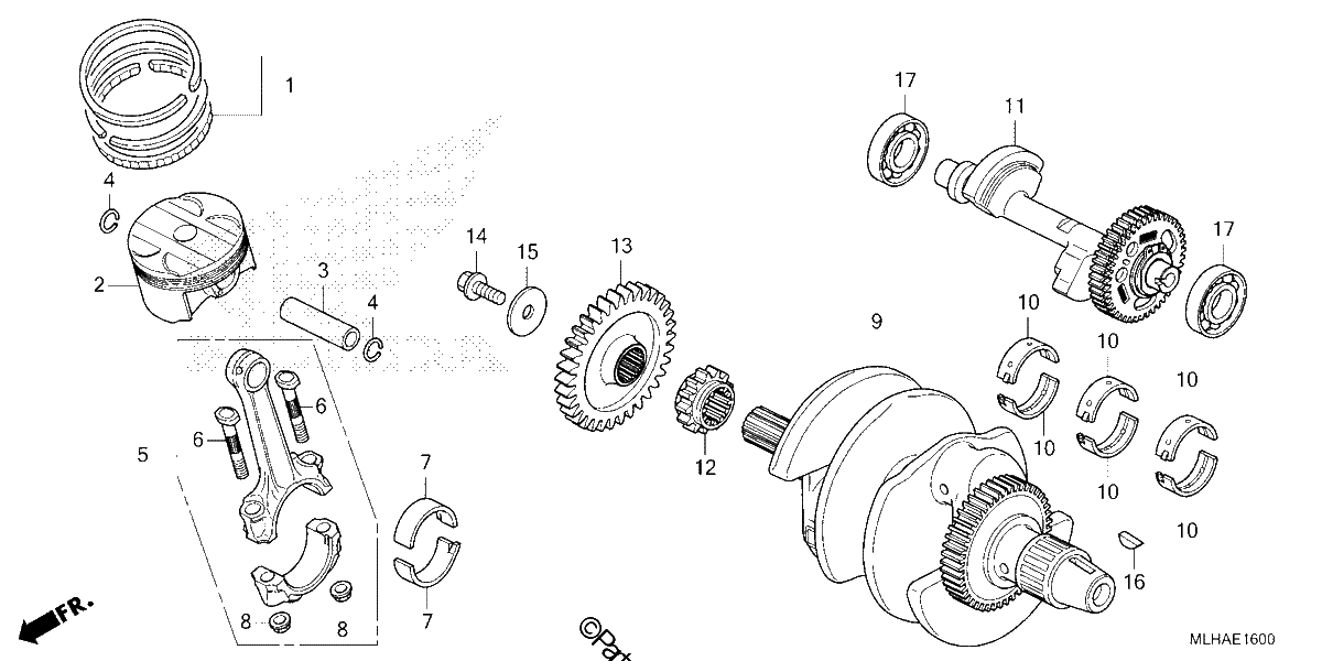 Diagrama de CRANKSHAFT PISTON