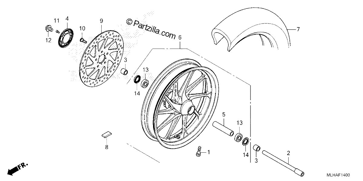 Diagrama de FRONT WHEEL
