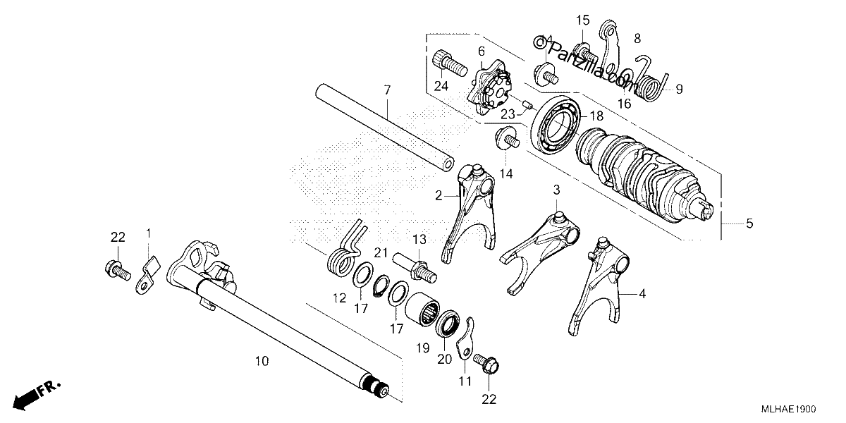 Diagrama de GEARSHIFT DRUM