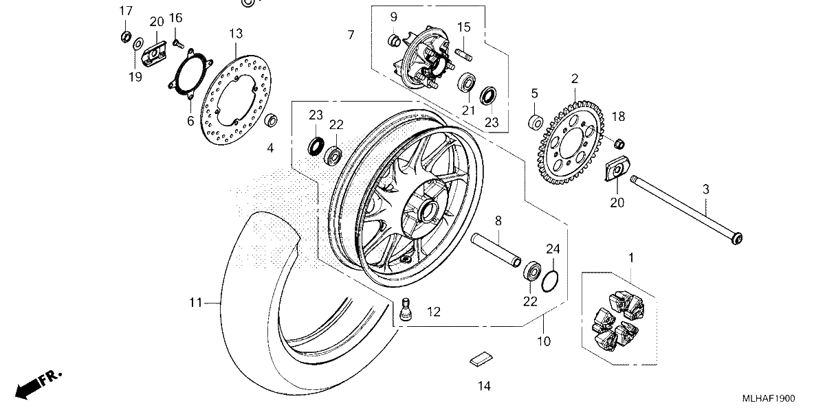 Diagrama de REAR WHEEL