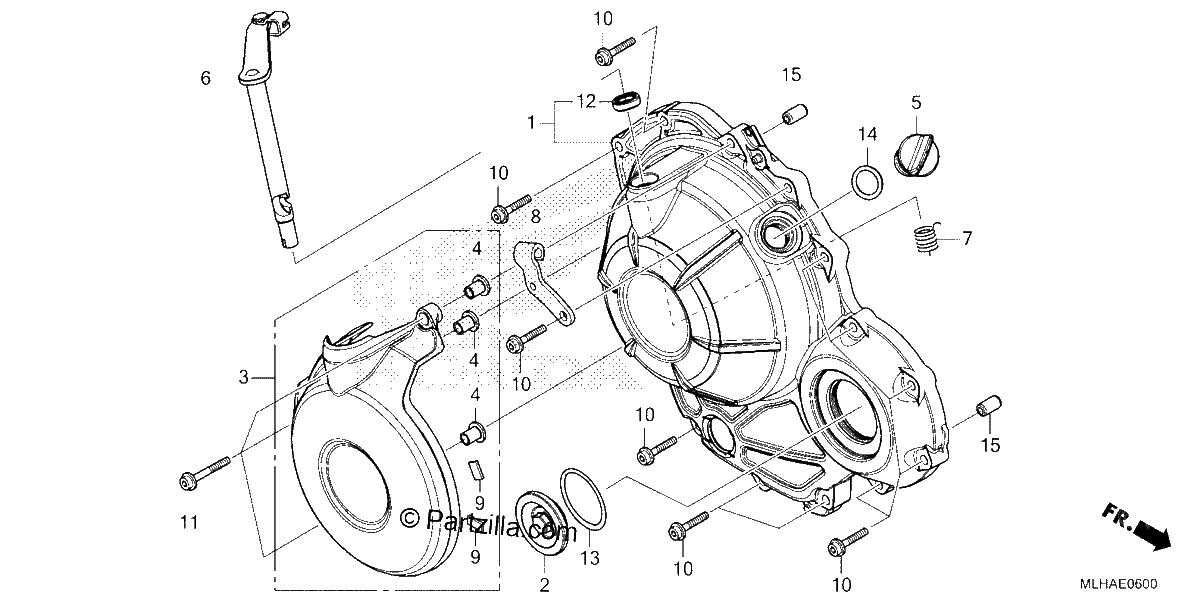 Diagrama de RIGHT CRANKCASE COVER
