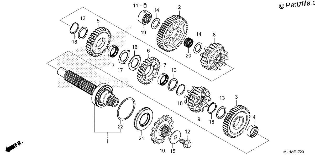Diagrama de TRANSMISSION COUNTERSHAFT