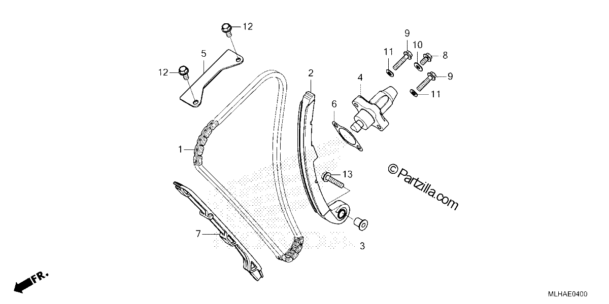 Diagrama de CAM CHAIN TENSIONER