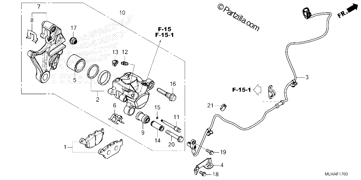 Diagrama de REAR BRAKE CALIPER