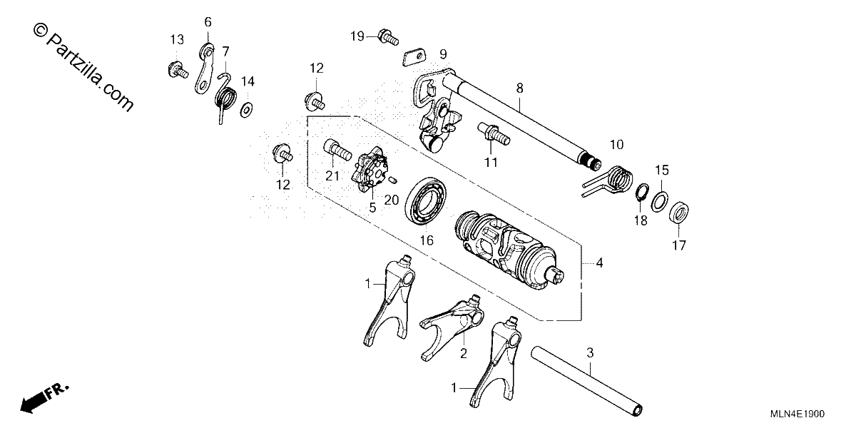 Diagrama de GEARSHIFT DRUM CRF1100A A4