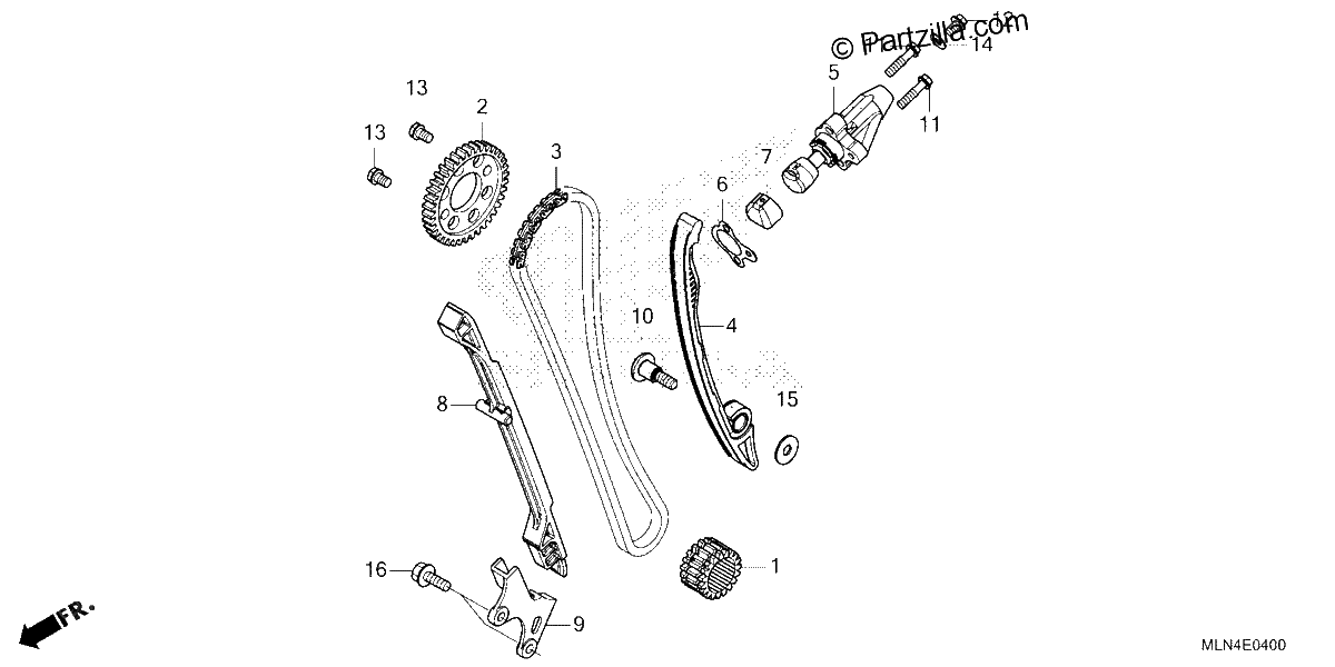 Diagrama de CAM CHAIN TENSIONER