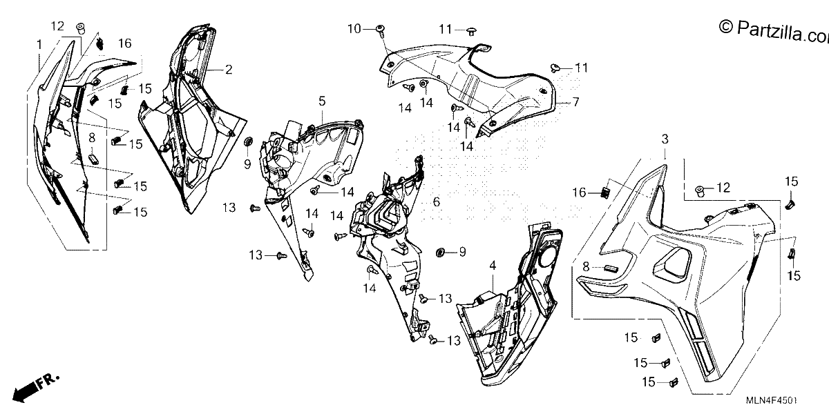 Diagrama de MIDDLE COWL CRF1100A4 D4