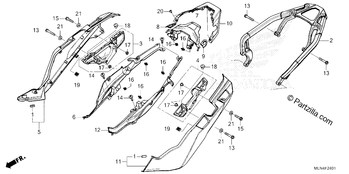 Diagrama de SIDE COVER REAR CARRIER CRF1100A4 D4