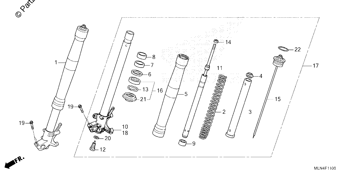 Diagrama de FRONT FORK CRF1100A D