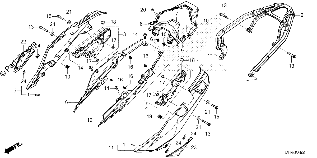 Diagrama de SIDE COVER REAR CARRIER CRF1100A D