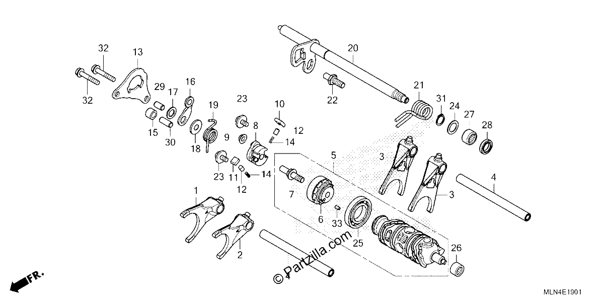 Diagrama de GEARSHIFT DRUM CRF1100D D4
