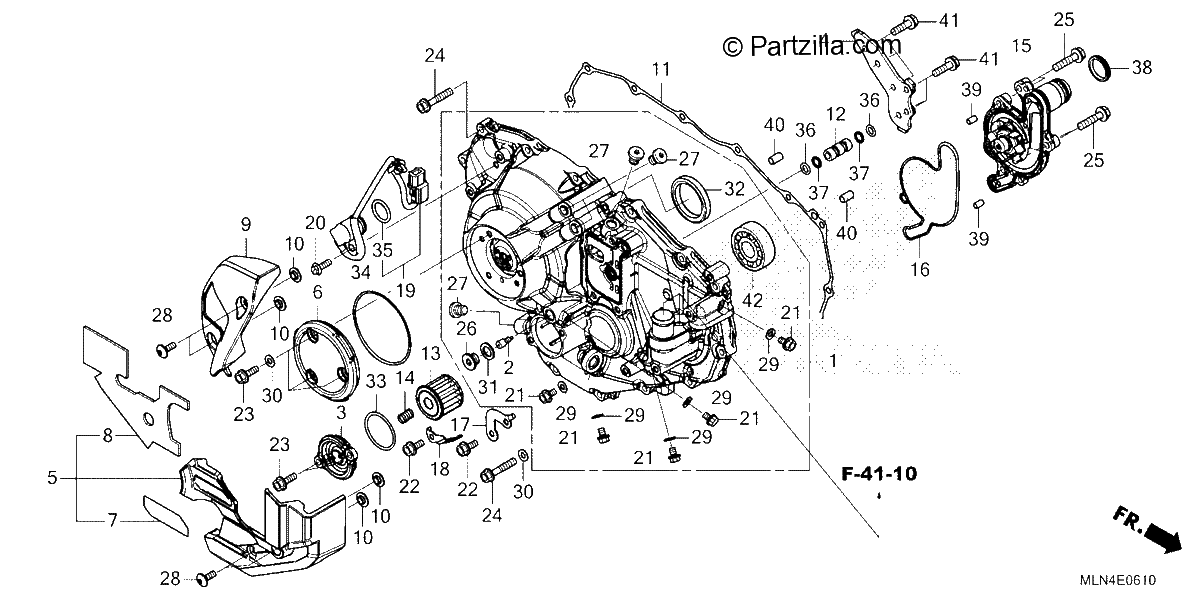 Diagrama de RIGHT CRANKCASE COVER CRF1100D D4