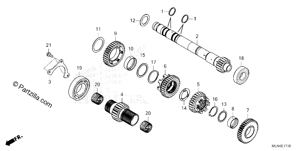 Diagrama de TRANSMISSION MAINSHAFT CRF1100D D4