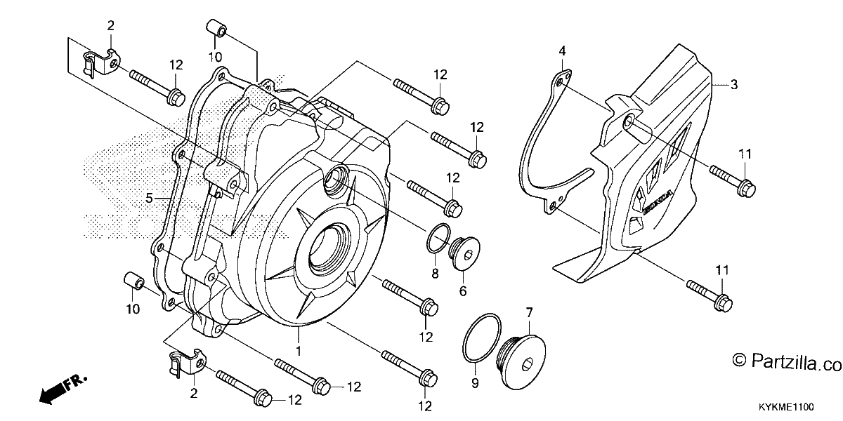 Diagrama de LEFT CRANKCASE COVER