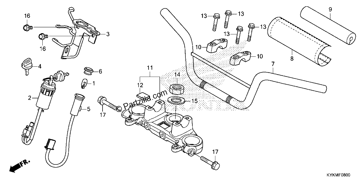 Diagrama de HANDLEBAR TOP BRIDGE
