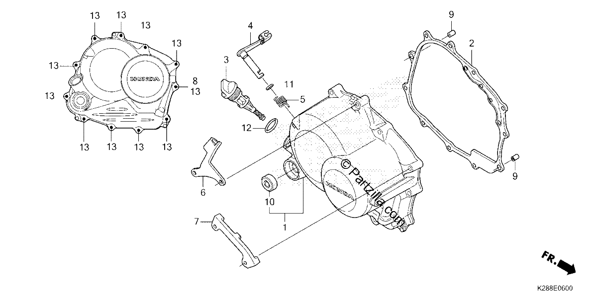 Diagrama de RIGHT CRANKCASE COVER