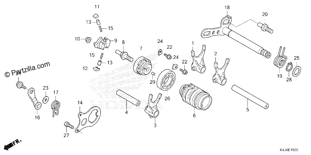 Diagrama de GEARSHIFT DRUM