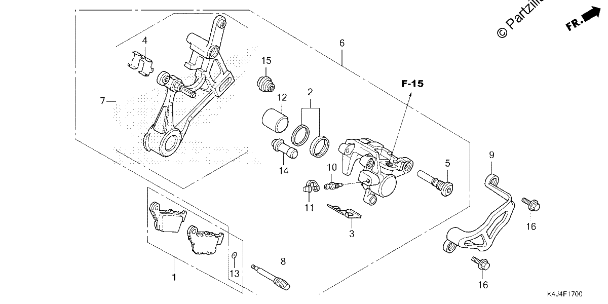 Diagrama de REAR BRAKE CALIPER