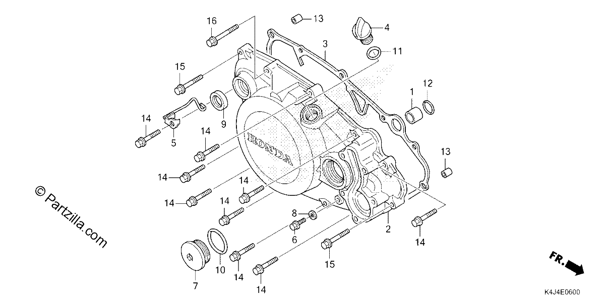 Diagrama de RIGHT CRANKCASE COVER