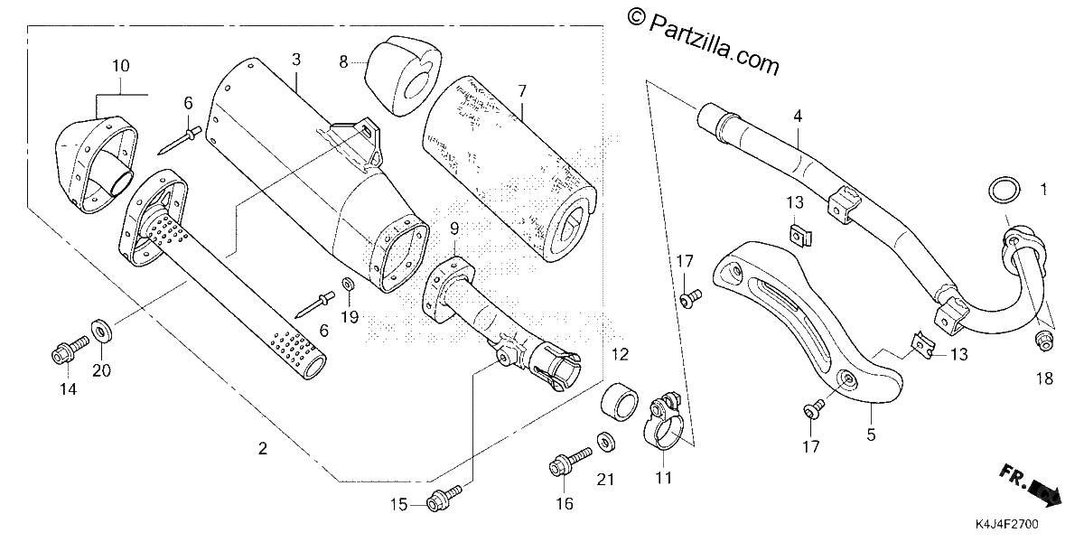 Diagrama de EXHAUST MUFFLER 1