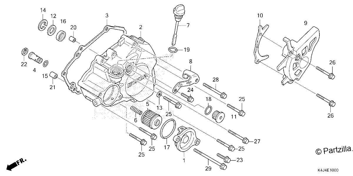 Diagrama de LEFT CRANKCASE COVER