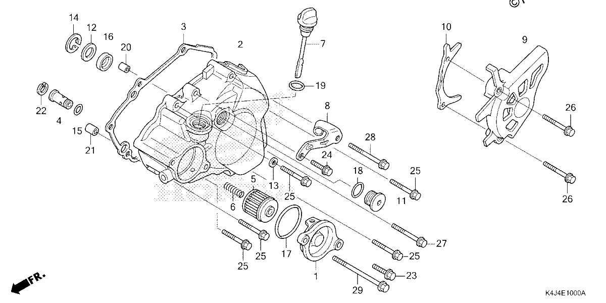 Diagrama de LEFT CRANKCASE COVER