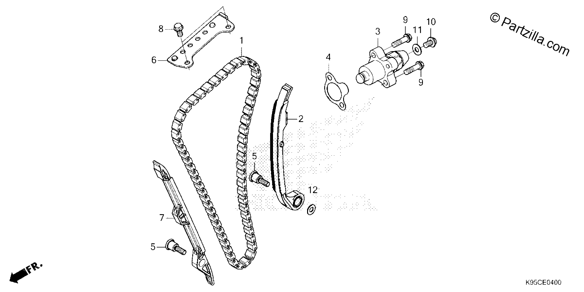 Diagrama de CAM CHAIN TENSIONER