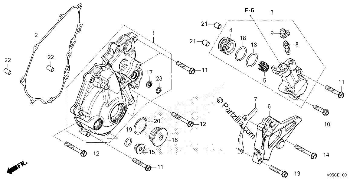 Diagrama de LEFT CRANKCASE COVER CRF250RWE