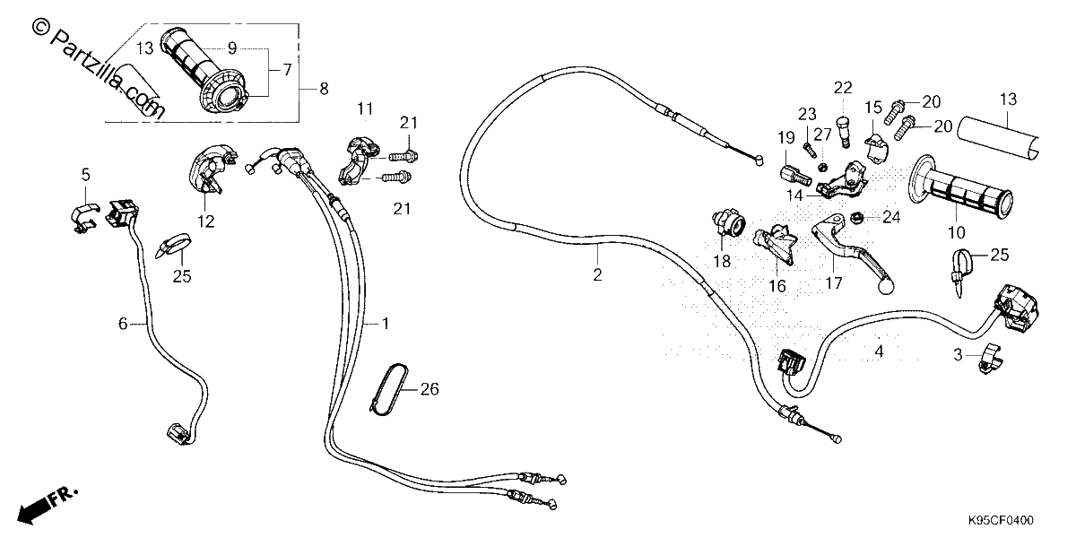 Diagrama de HANDLE LEVER SWITCH CABLE