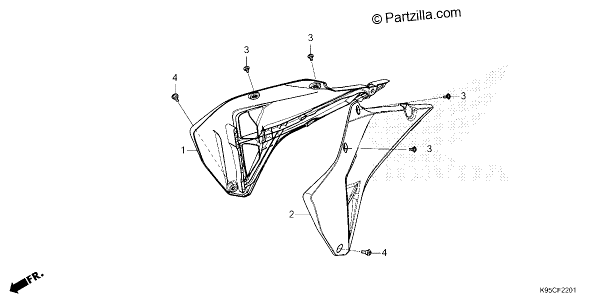 Diagrama de RADIATOR SHROUD CRF250RX