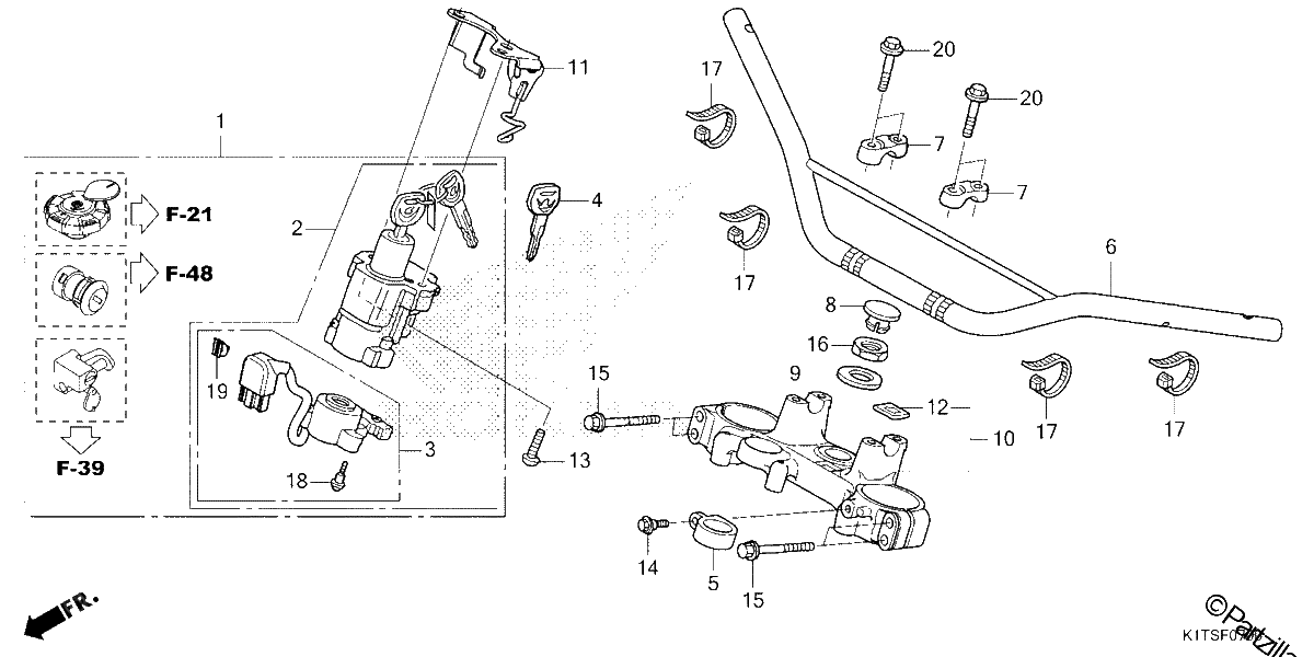 Diagrama de HANDLEBAR TOP BRIDGE CRF300LA LDA